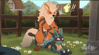 Arcanine and Lucario Breeding time!