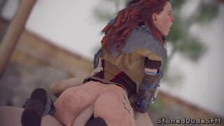 Aloy gets sidetracked during a hunt. [Stoneddude]