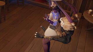 [Genshin Impact] Mona x Hilichurl Thigh Sex 4K (Angle 2) By bubukuin