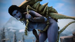 Dark elf mounted by an Ash hopper