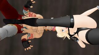 The bodysuit from Gantz hitting where the Sun doesn't shine