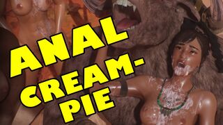 MonsterCock ANAL CREAMPIE on cum-covered girl