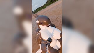 Qanak goes for a walk on the beach! (indane)