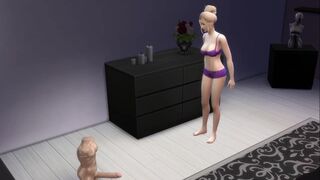 SIMS 4 She enjoys playing with her big dildo!