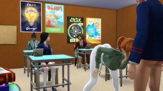 Mrs Maddie is gangbanged by her entire class