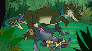 Lizardman and his mount