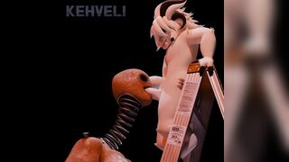 Thick coil head sucks on big furry's cock!!!