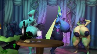 Big dick Mudkip in the "Lucky Tail Lizard" club!