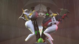 Female Arceus and Gratina VS Mudkip's HYPER penis!!!!