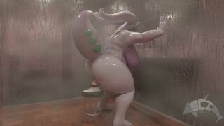 Goodra taking a dildo in the shower!