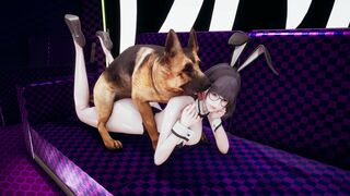 Bunny girl mating with dog