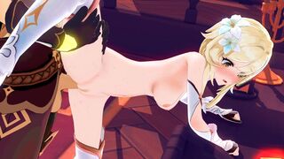 Aether and Lumine standing split fuck [Unknown Artist]