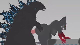 Godzilla fucks one thick female Muto! (Chayason8)
