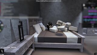 'Quietly' fucking a fan on the bed ~