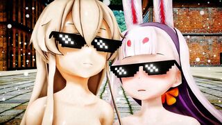 Shimakaze KC x Shimakaze AL - Party Troll [MMD R18] OAKI