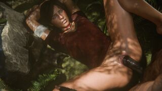 Chloe takes a "break" between treasure hunting (black) [Madruga3D]