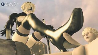 2b  rough footjob