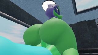 Green Shadow has her ass clapped!