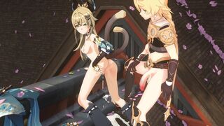 Kirara And Traveler Enjoying The Cherry Blossoms (4K) [Lyusfyuring]