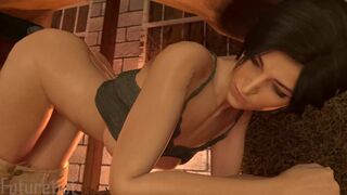 Lara Croft fucked in the ass by a horse