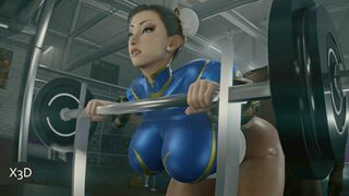 Chun-Li Gym Session [Blacked Edit] [X3D]