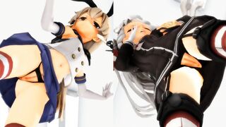 Shimakaze & Amatsukaze - Love me if you can [MMD R15] nitinino