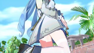 Furina wearing Ayaka's clothes