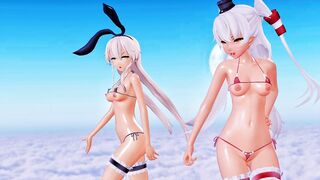 Shimakaze & Amatsukaze - Love Me If You Can [MMD R18] Kulfi