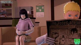 Hinata and Naruto Fuck while the Kids are Out