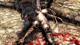 Dragon Slayer kills a dragon in Dragonsreach 02 [skyrim_ryona]