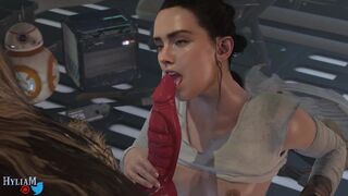 Rey Blowing A Wookiee