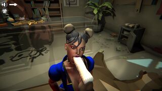 Chun Li deepthroating