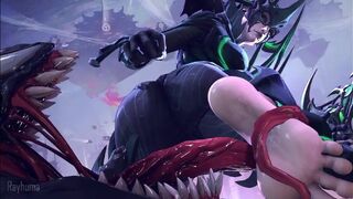 venom licking hela's feet