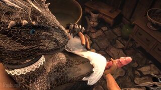 Argonian maid services her master