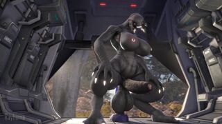 sangheili rides dildo