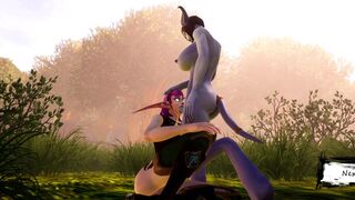 Futa Draenei anal bangs female elf