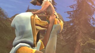 futa gets blowjob by scalie