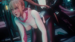 marie rose hair pull doggystyle (spiderwoman)