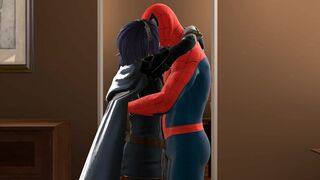 Lucina x Spider-Man kissing
