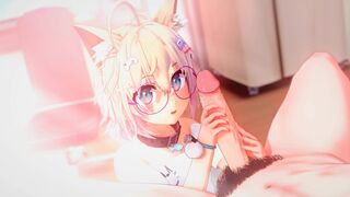 Catgirl Vtuber Rubs Cock