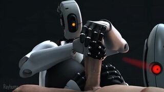glados gives handjob