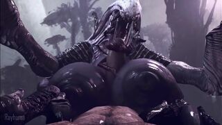 wraith giving paizuri and tongue job