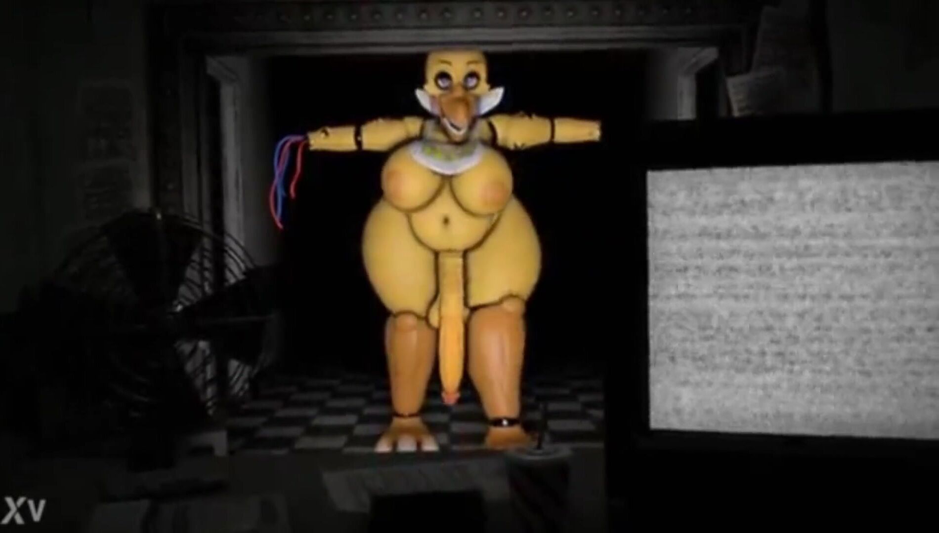 Withered Chica in action