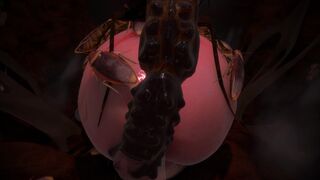 Cockroach breeding stranded Futanari portal dick