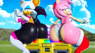 Rouge and Amy Bouncing Ass (Alt)