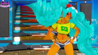 Mmd / Brazilian Miku Hatsune - Bubble Butt