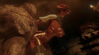 Argonian bouncing on troll's dick [Kar_Tavi]