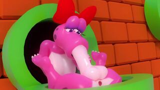 Birdo uses the pipes for her pleasure