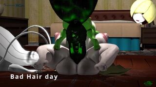 Mudkip with huge dick fucks Lusamine and Pheromosa