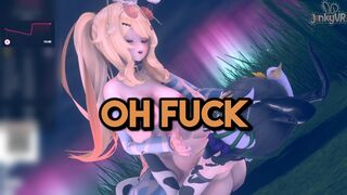 [JinkyVR] Milking @Levvi by riding them to completion